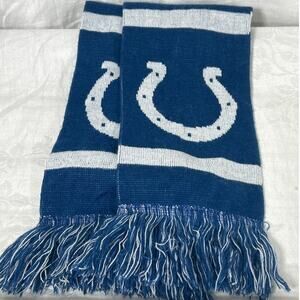 Indianapolis Colts Scarf Football NFL Indiana Horseshoe Blue White Fringe Winter
